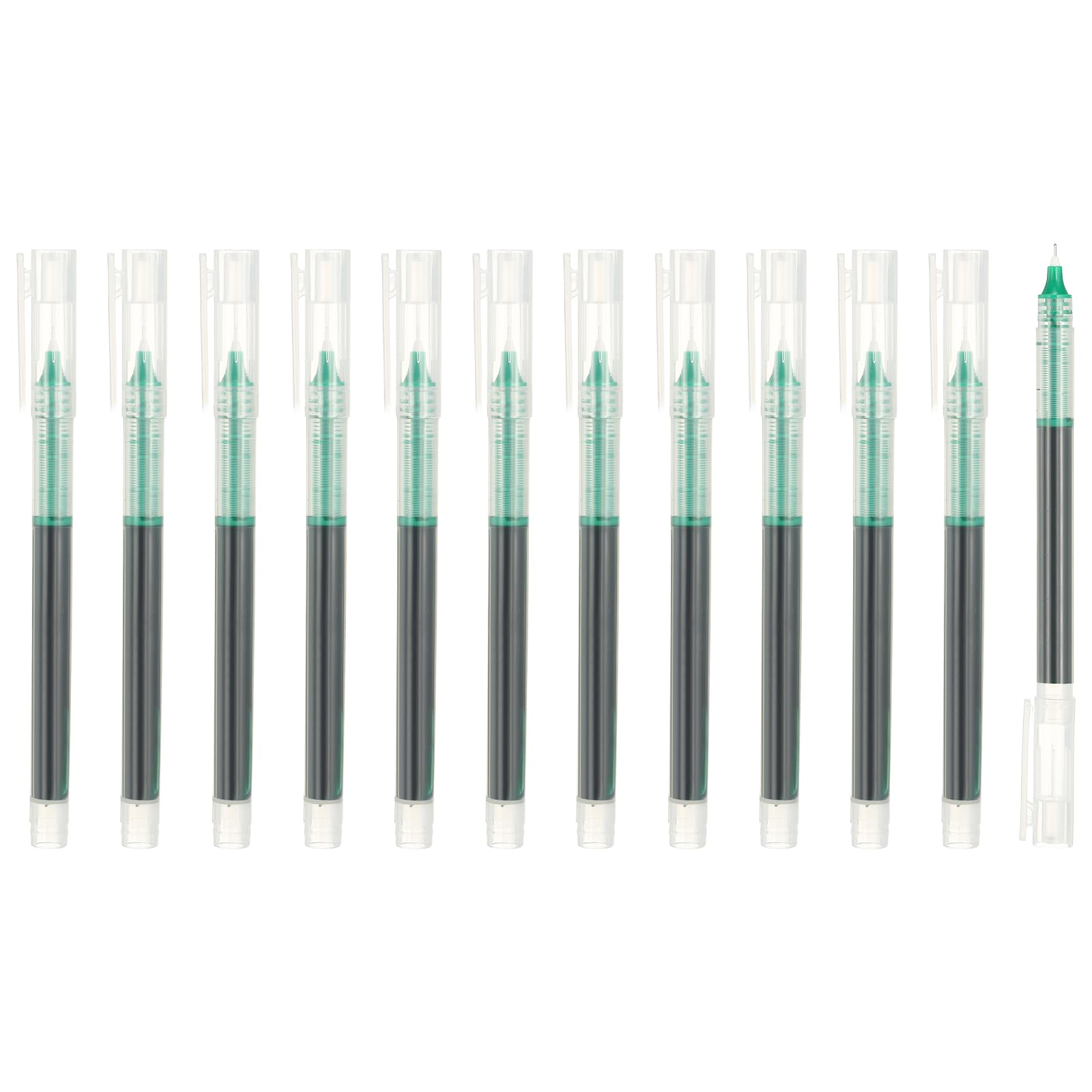 PATIKIL 12Pcs Colored Gel Ink Pens, 0.5mm Extra Fine Point Smooth Writing Japanese Quick Drying Liquid Ink Rollerball Pens for Office Stationery Classroom Teachers, Green โ image 1