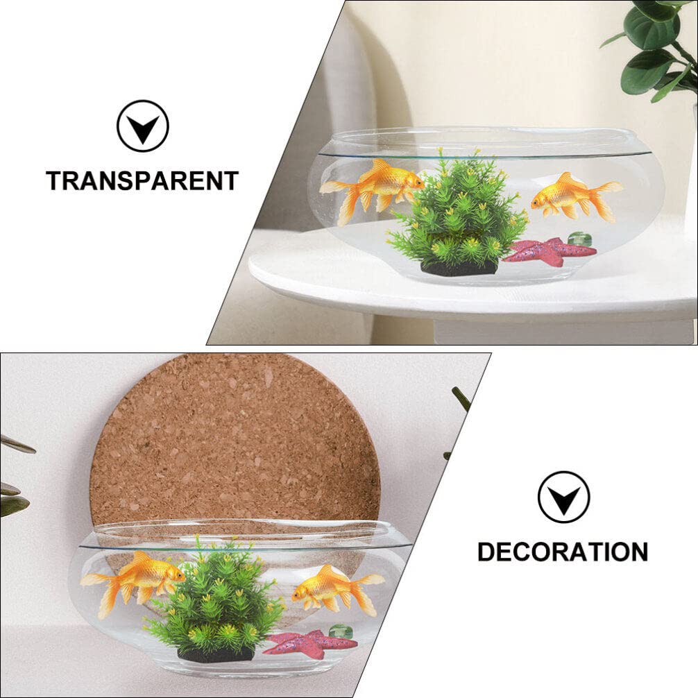 Vase Bol à Poissons Transparent Bol à Bulles Conteneur Plastique Arrondi et Bas Pot pour Plantes Aquatiques Pot pour Jonquilles Hydroponique pour Aquarium