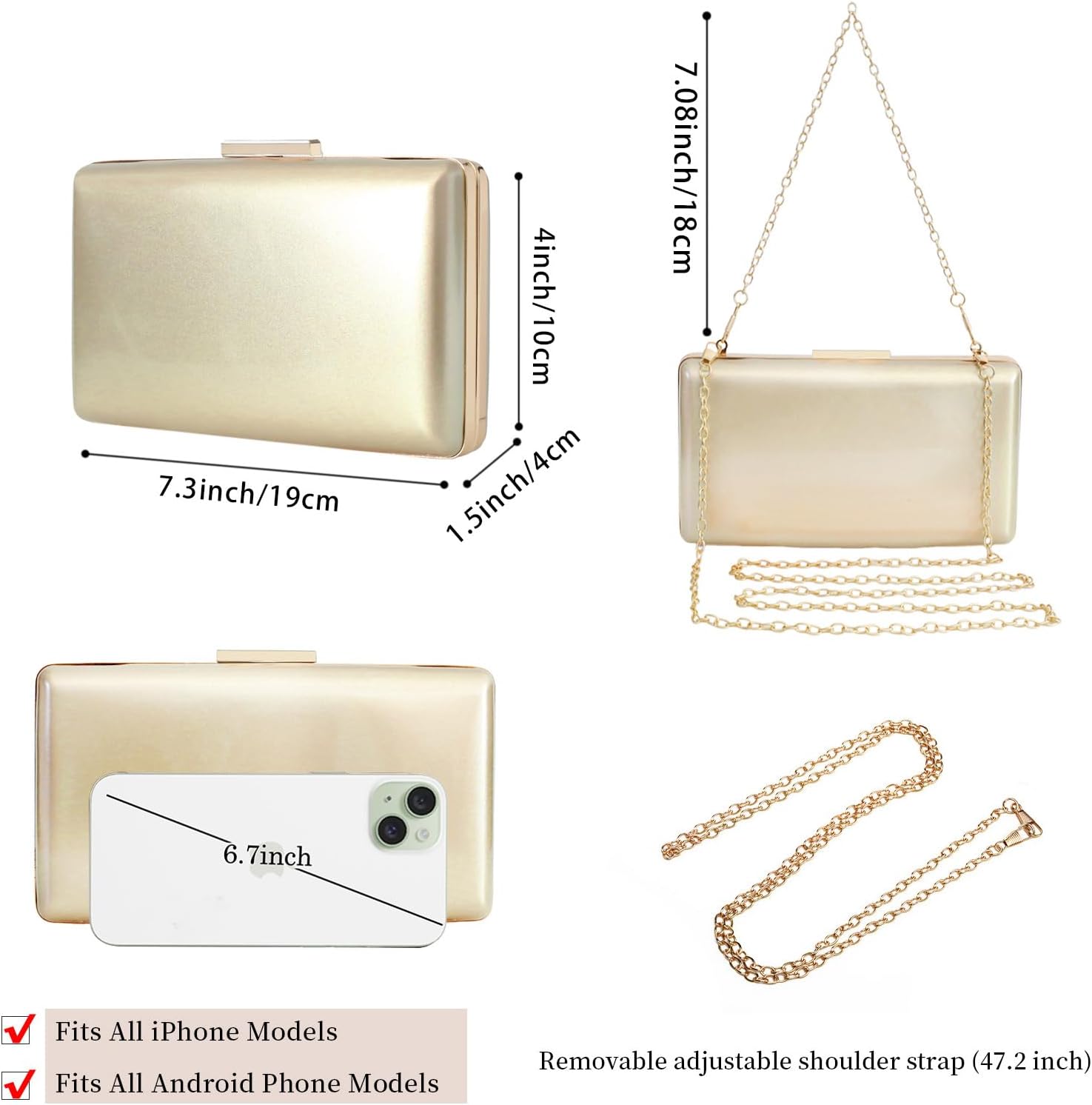 Women Evening Clutch Purses Patent Leather Clutches Formal Party Wedding Cocktail P... - Image 4