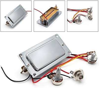 Prewired Humbucker Pickup Kit | Double Coil Guitar Harness with 500K Potentiometer Pots | Metal Electric Guitar Parts Replacement Set for Easy Installation and Upgrade