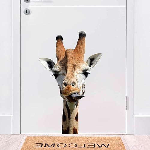 Miniatura 5 de AHNNER Divertida calcomanía de pared de jirafa para despegar y pegar, divertida calcomanía de regalo para amigos y niños, decoración divertida de
