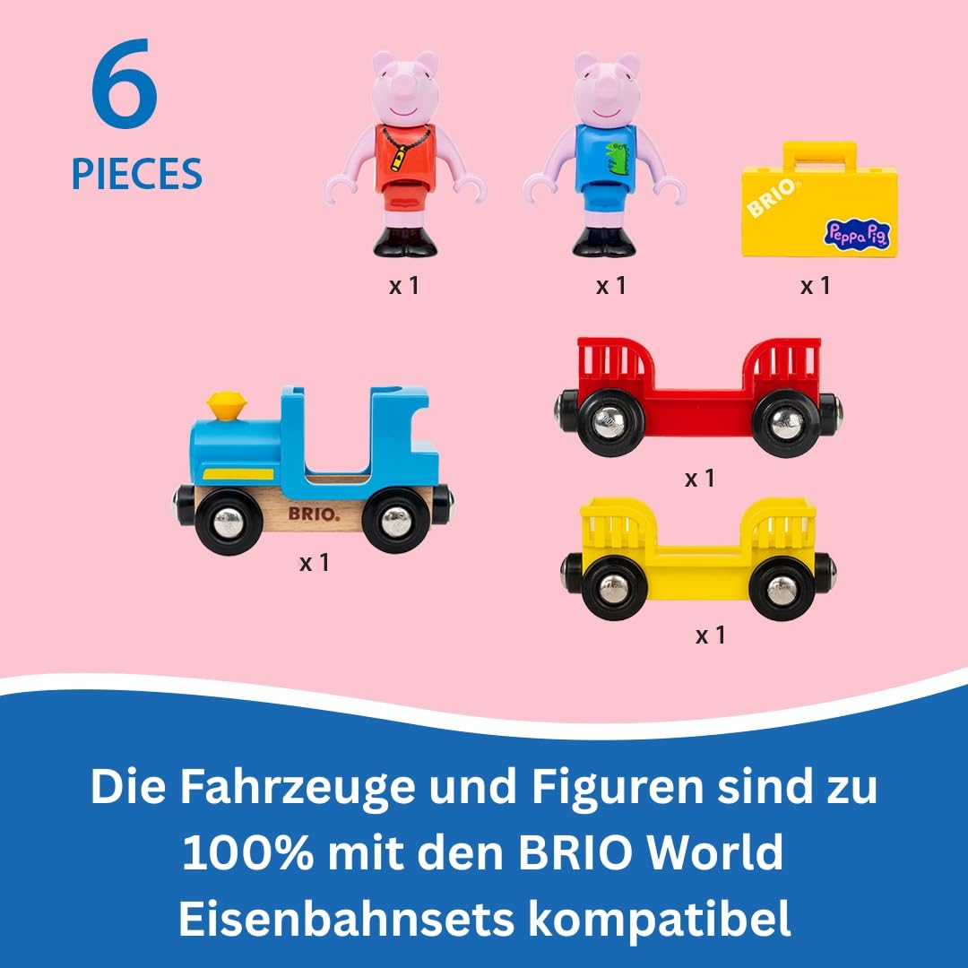 BRIO - Peppa Wutz Zug - Spielzeug-Eisenbahn zur beliebten Kleinkindserie Peppa Wutz - ab 3 Jahren - 36127