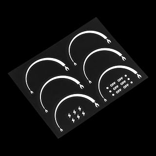6 Flame Gradient Top Half Turn Marker Clockwise Dial Hob Decal Control Panel Labels (White Print Clear Adhesive) Replacement Oven Sticker Sticker Electric Cooktop Gas Induction Burner Knob