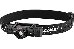 Coast XPH30R: Linterna Frontal Recargable con Foco Ajustable y Base Magnética para Casco de Construcción