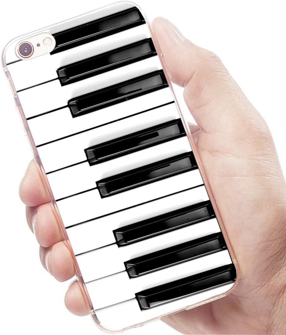 ChiChiC iPhone 6s Case Cute,iPhone 6 Case Cool,Full Protective Slim Flexible Soft TPU Rubber Clear Cases with Design for iPhone 6s 6 4.7 Inch,Music Design Funny Black White Piano Key