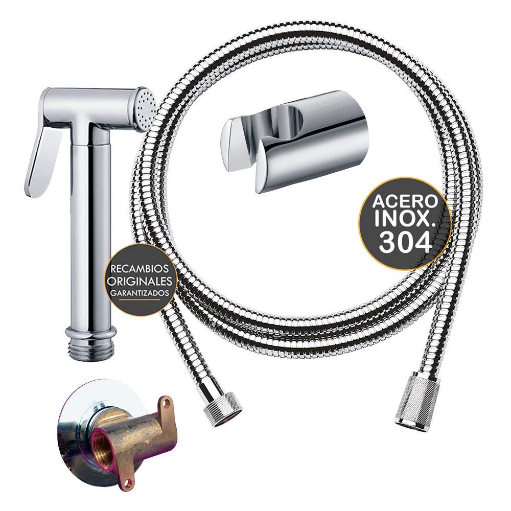 Kibath 414151 higiene íntima con instalación sin Obra sustituto del Bidet. Grifo para WC. Sólo Agua fría, Cromo Brillo