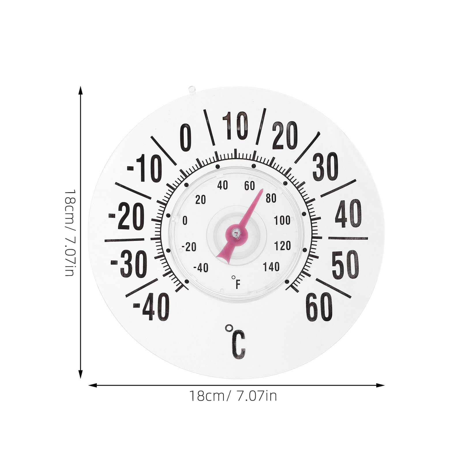 Termometro da Finestra a Ventosa per Interni ed Esterni, Analogico con Quadrante da 7", Alta Precisione per Camere e Uso Esterno, Set da 2 Pezzi per Giardino, Patio e
