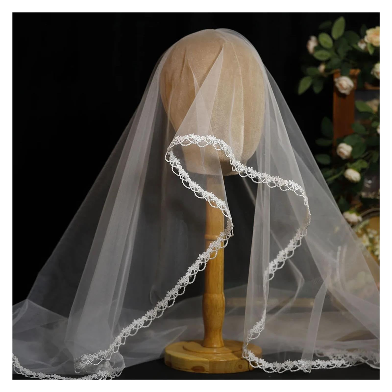 Cappellino for Velo da Sposa Due Pezzi Fiori 3D Avorio
