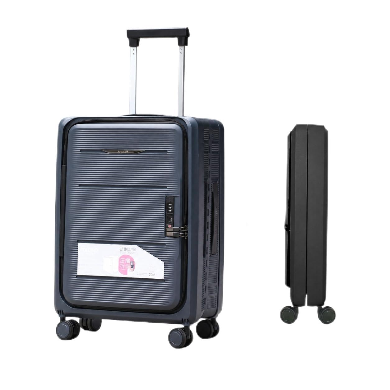 Maleta plegable rígida TSA, equipaje de viaje de gran capacidad, almacenamiento ultra compacto, 4 ruedas de 360°, carcasa resistente, mango telescópico de aluminio, tamaño mediano o grande, negro o
