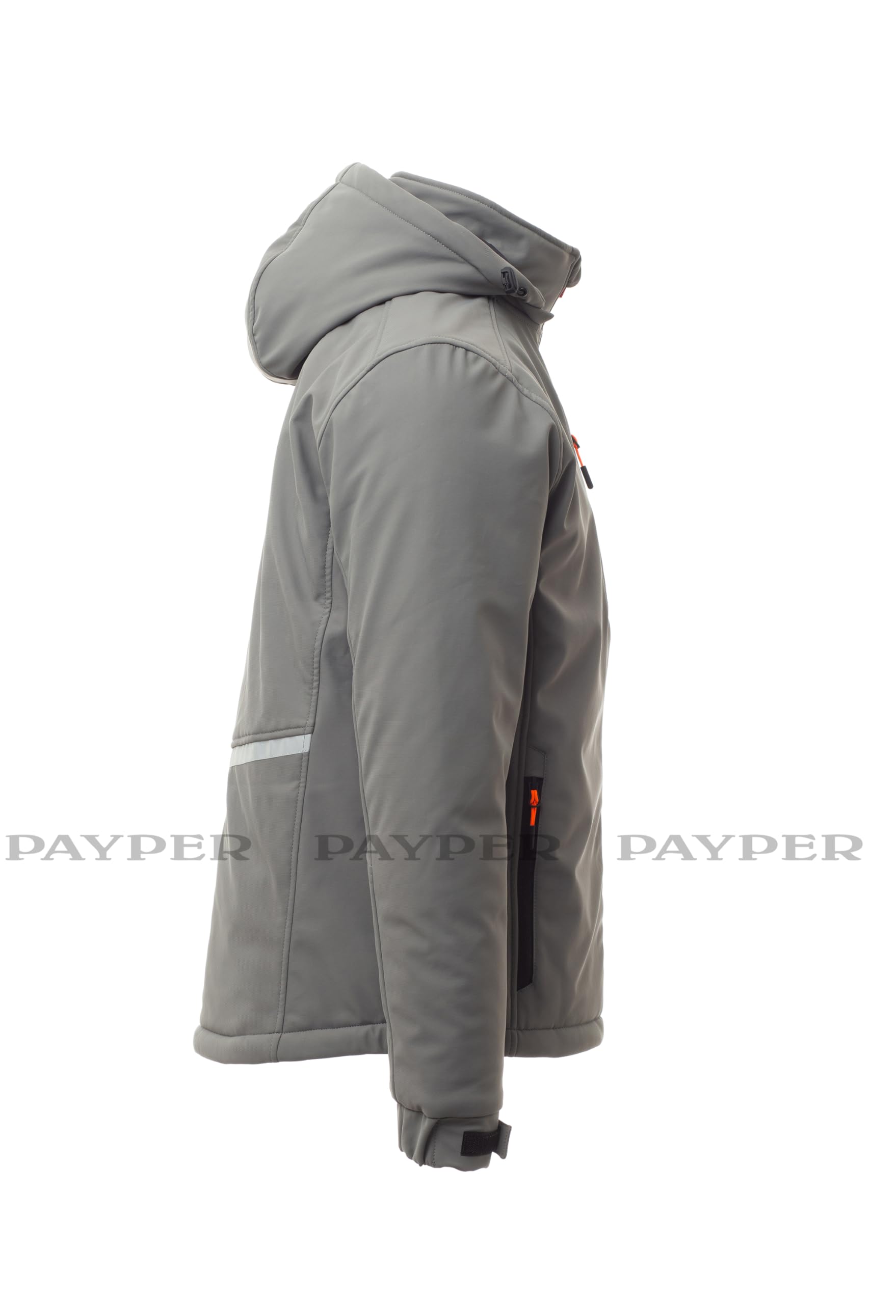 PAYPER Giacca Softshell Invernale da Esterni Creek Pad Unisex Grigio Fumo/Nero Taglia L