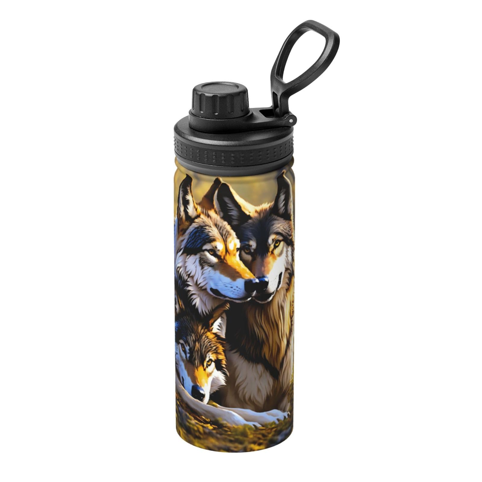 Kfjghhl Insulated Stainless Wolfs Steel Water Bottle For Sport Gym Travel Leak Camping Hiking Hydration