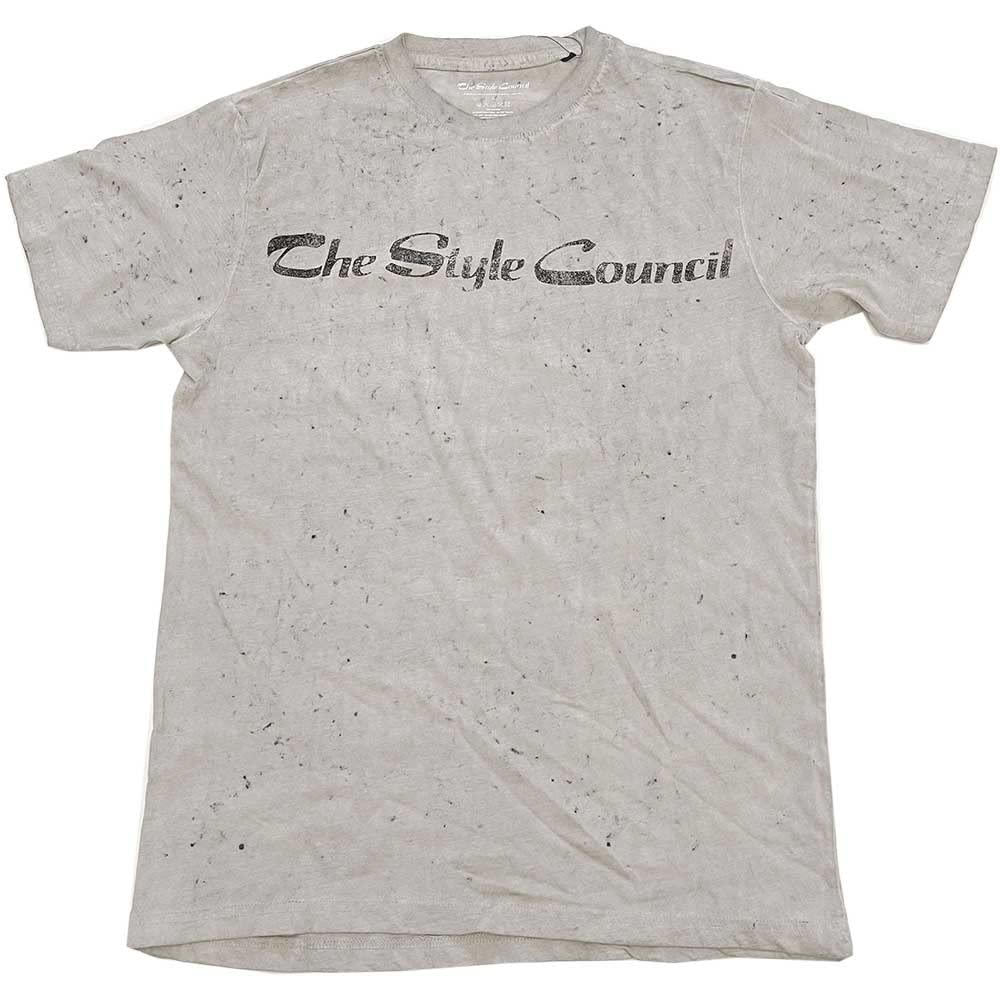 The Style Council T Shirt Band Logo Official Unisex Dye Wash Sand XL