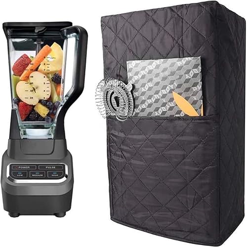 Cubierta antipolvo para licuadora con bolsillo grande y asa superior, impermeable, de poliéster, a prueba de polvo, resistente a las manchas, para