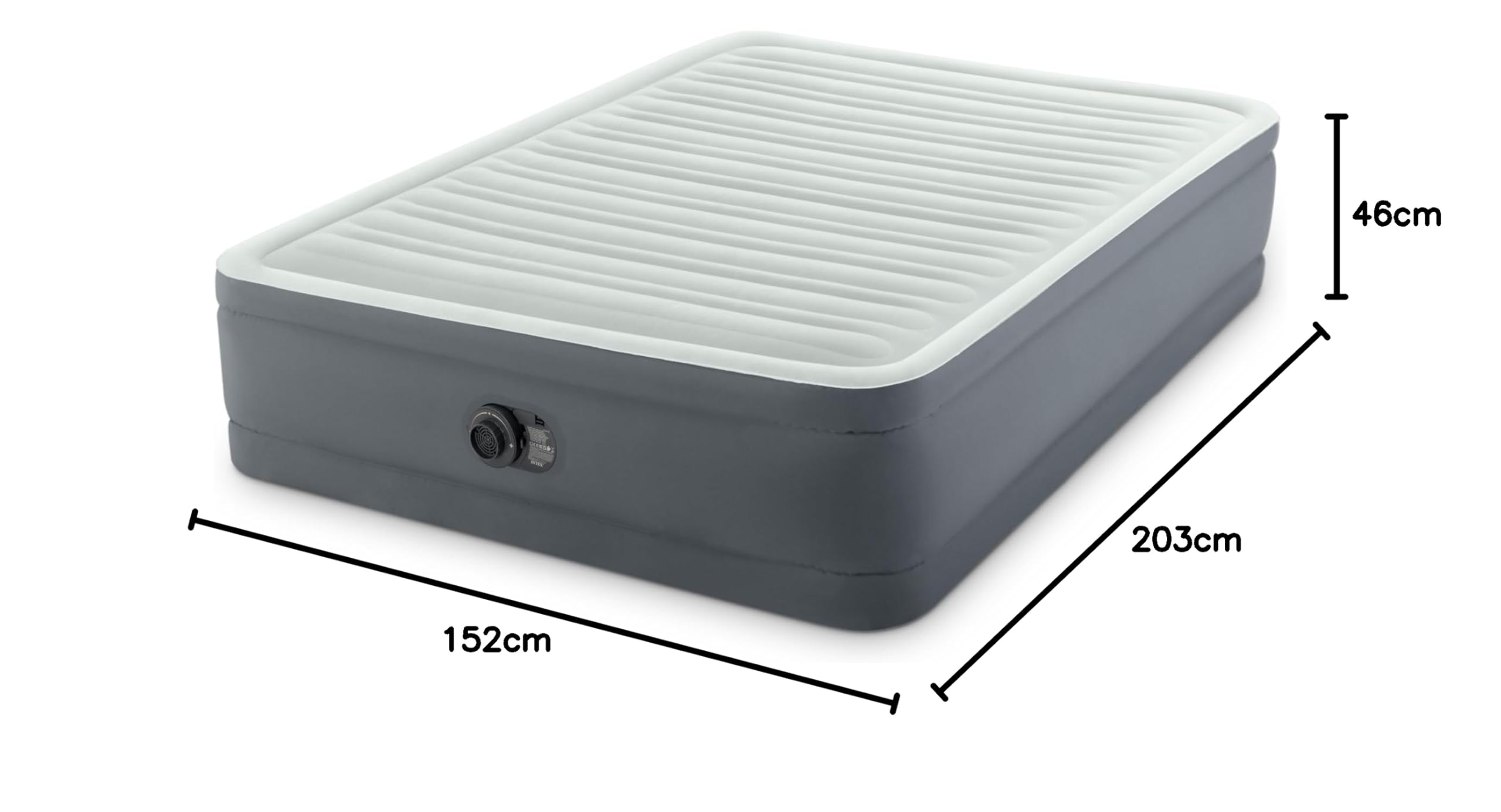 Intex 64906ND - Materasso Dura-Beam PremAire Matrimoniale Autogonfiante, 152x203x46 cm