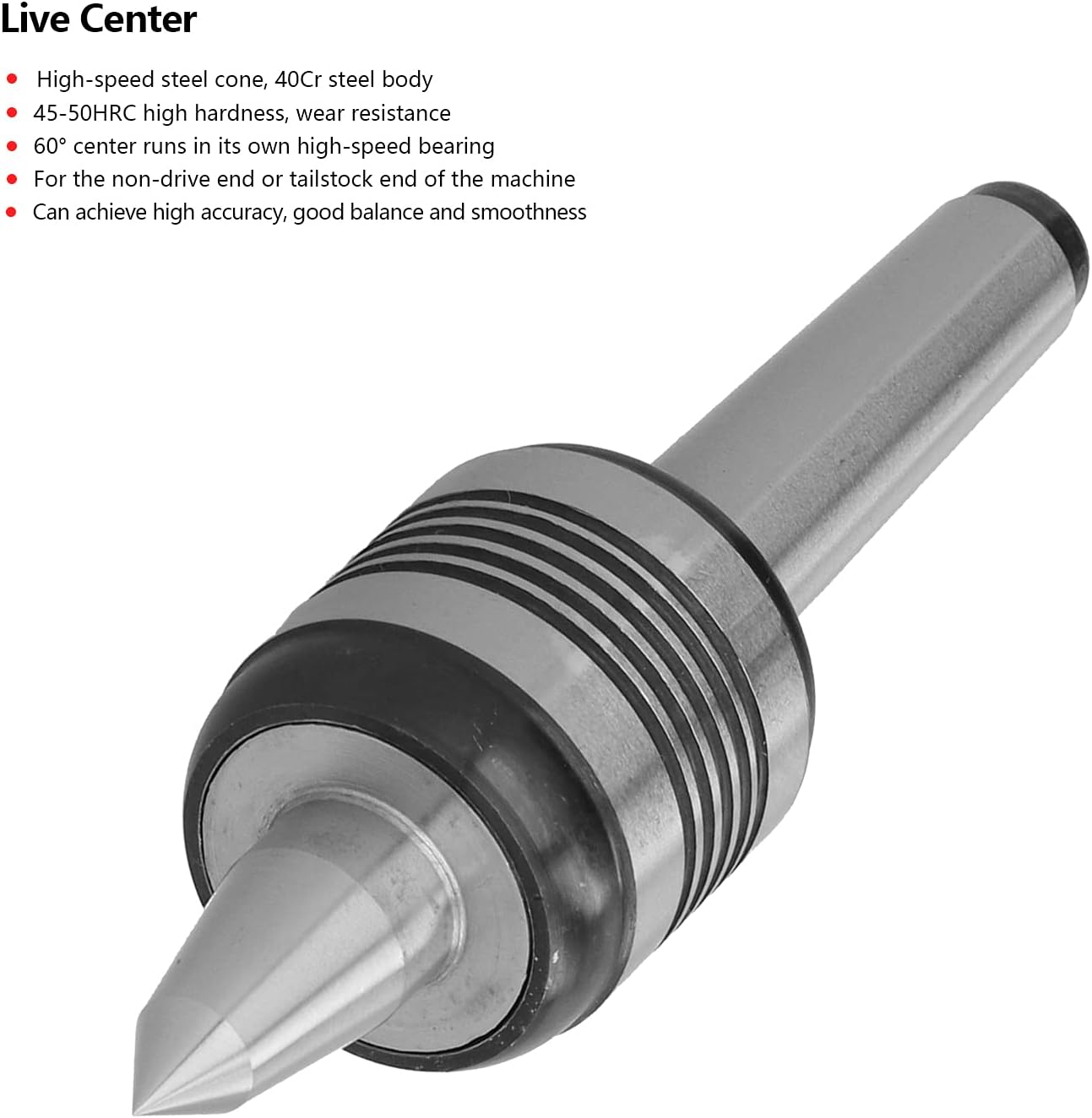 Heavy Duty Live Seat Centres, Live Seat Rotating Morse Taper Seats, Woodworking Taper Turning Centres MT2-5 Slot for Drilling, Socketing and Reaming