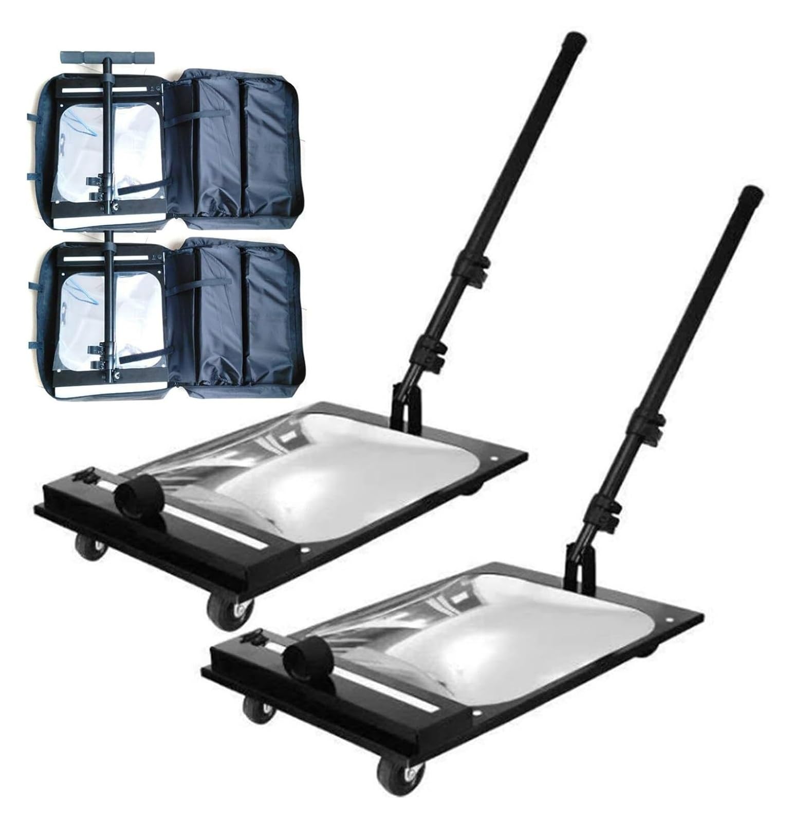 YNIYUJKL Telescoping Inspection Mirror, Telescopic Inspection Mirror With Wheels And Led Lighted Swivel, Square Acrylic Extendable Car Inspection Mirror
