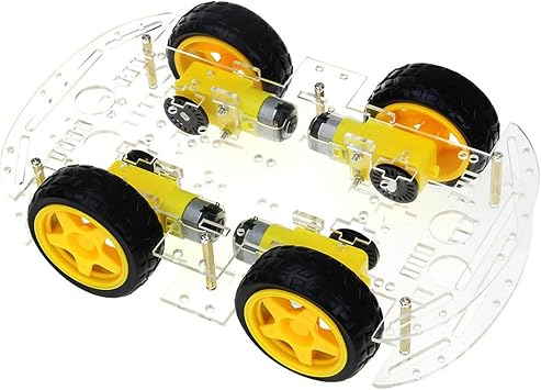 Emoshayoga 4wd Smart Robot Car Chassis Kit 4 Deceleration DC Motors Smart Car Robot Multifunctional Large Chassis for Craft