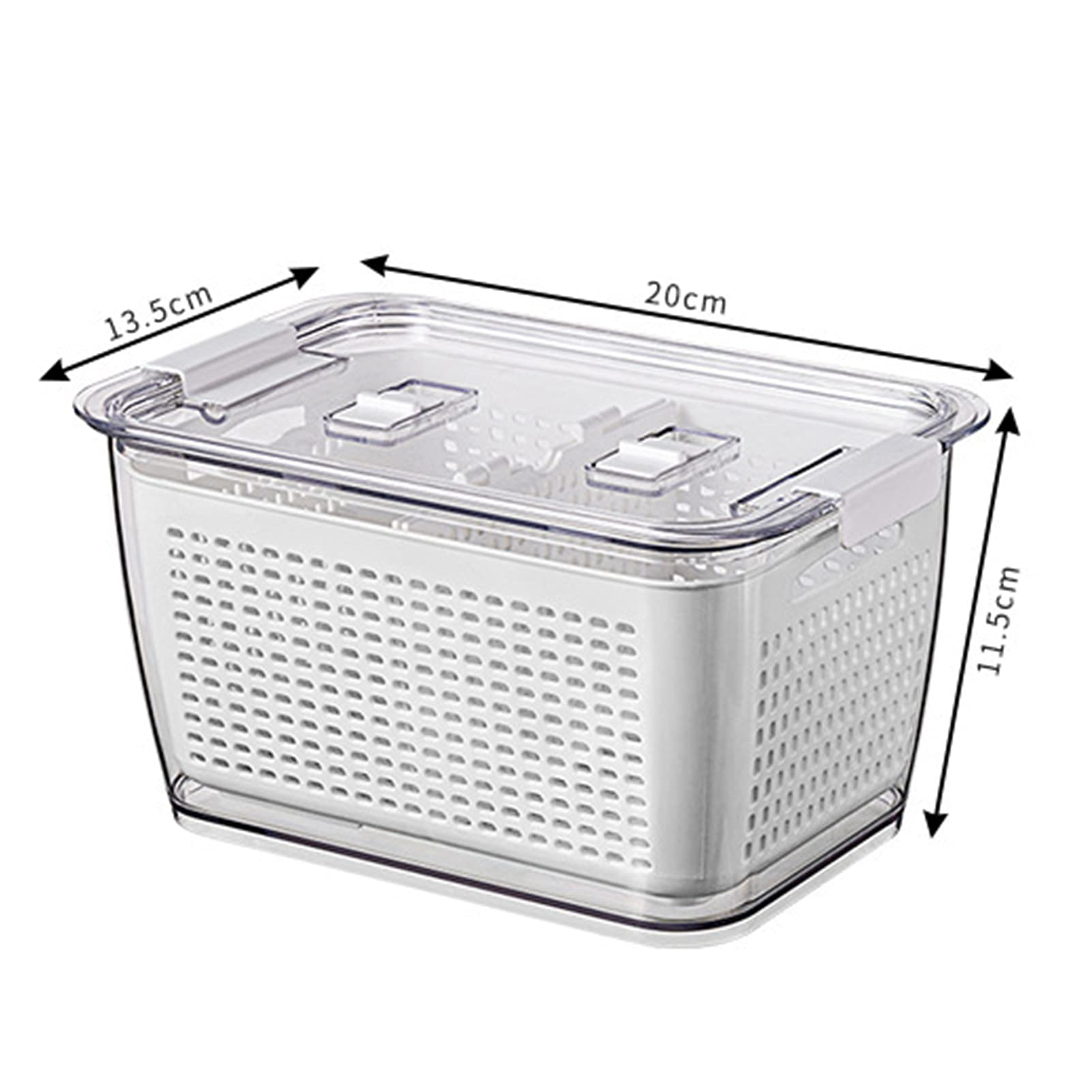 Quadratischer Frischhaltedose für Obst, Gemüse, Käse – versiegelte Kühlschrankbox, Küchennizer, 1,7 l, weiß, ideal für Frische und Mahlzeitenzubereitung.