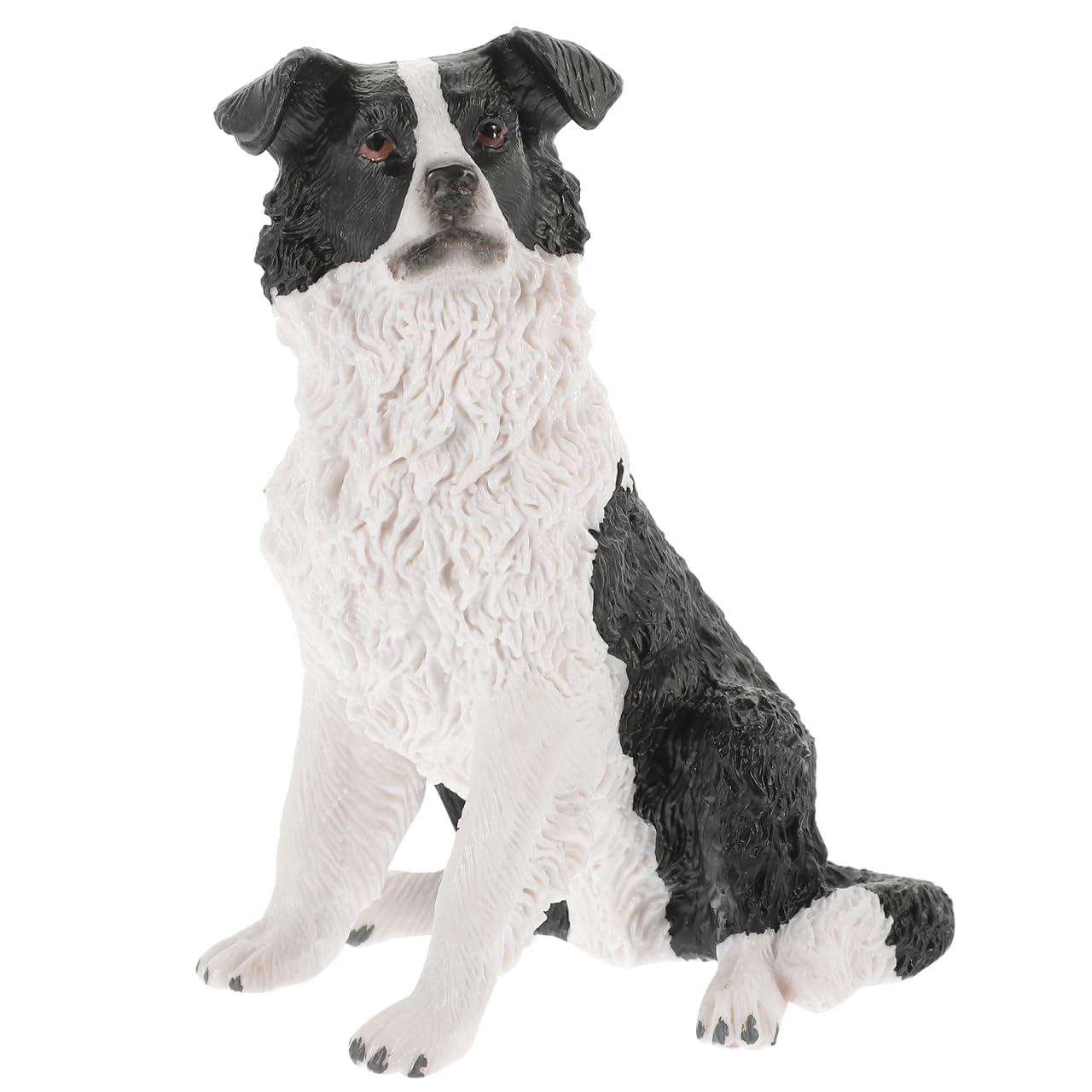 VICASKY Realistic Border Collie Dog Model Figurine Simulated Puppy Decoration Resin Animal Figure for Boys and Girls Educational Toy for Pet Lovers Indoor and Outdoor Display