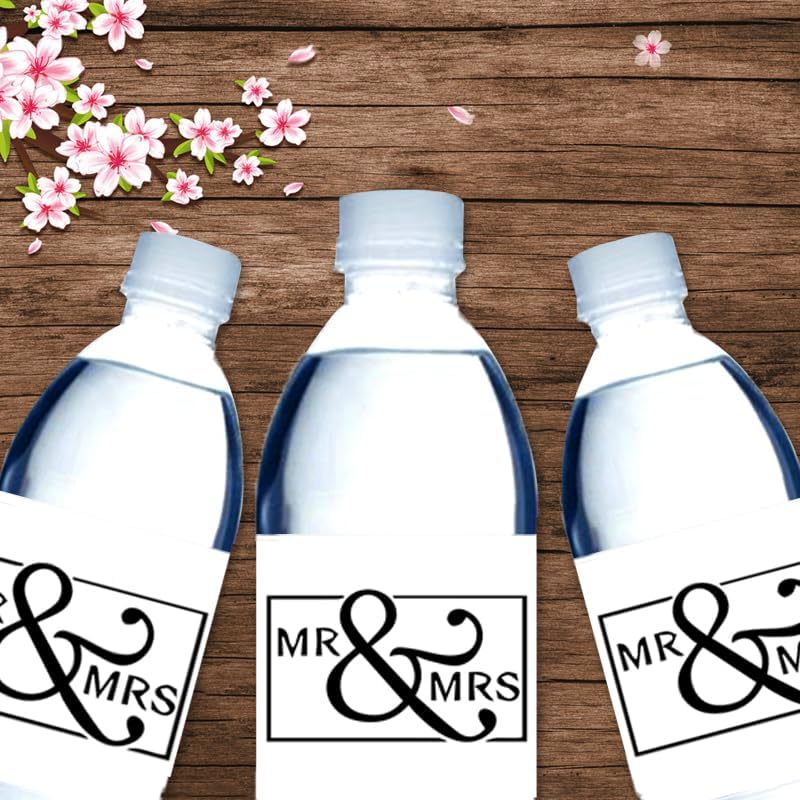 36PCS Mr&Mrs Water Bottle Sticker Labels Wedding Party Decorations Bride to Be Birdal Shower Supplies