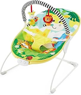 Baby Bouncer, Bright and Colourful Safari Theme, Soothing Music and Vibration to Relax and Entertain Baby