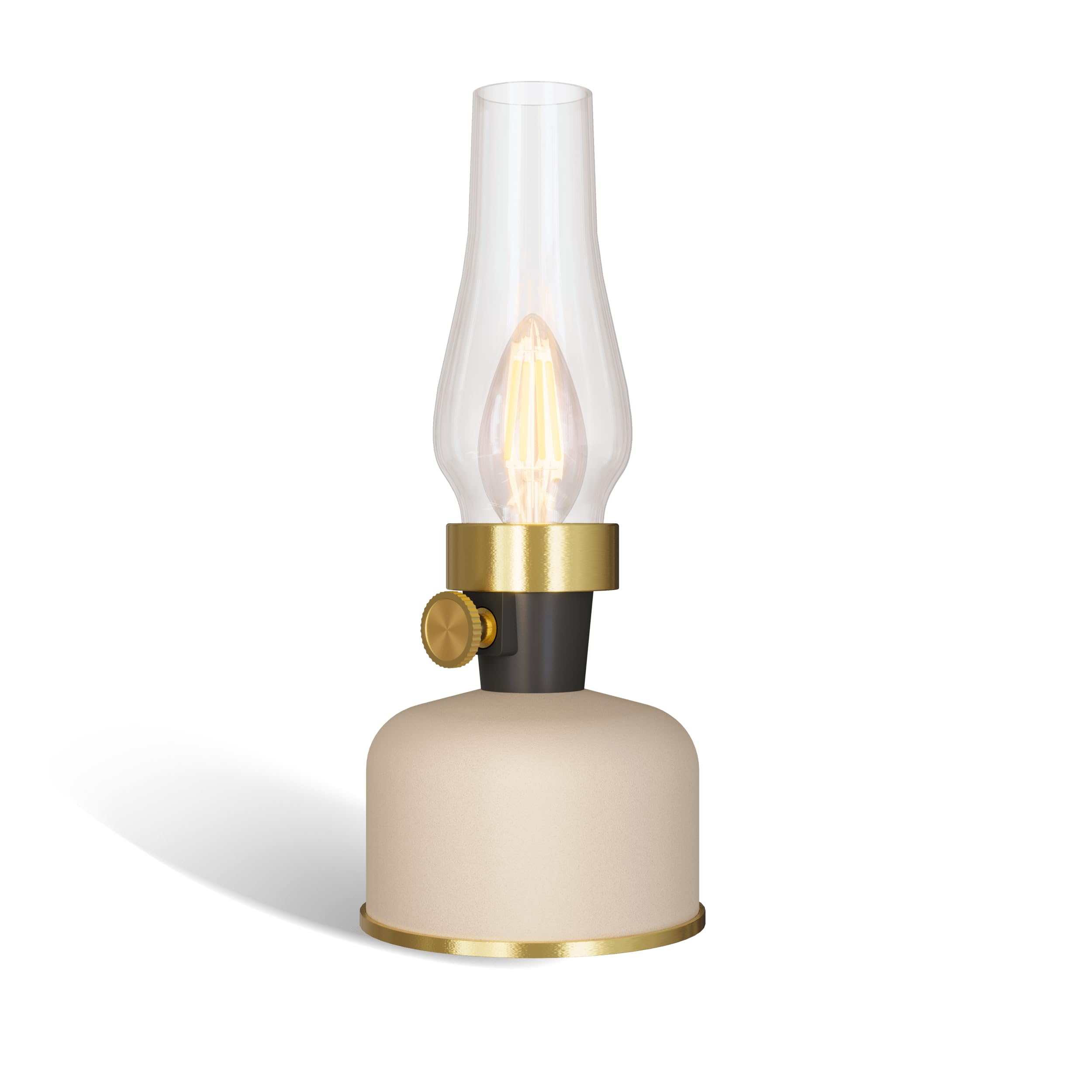 Calex - Lavinio Rechargeable Table Lamp, Cordless Light, LED Oil Lamp, Camping Lantern, Indoor & Outdoor, Battery Operated, Dimmable, Sand