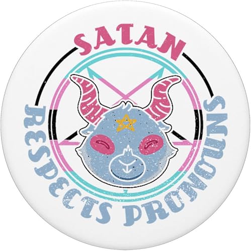 Miniatura 3 de Satanás Pronombres de género LGBTQ Linda cabeza de cabra Oculto PopSockets intercambiables PopGrip