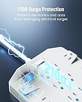 Vista 6 de Regleta de alimentación con protector de sobretensiones de 18 salidas de CA, 22 tomacorrientes, 2100J, cable de extensión resistente de enchufe