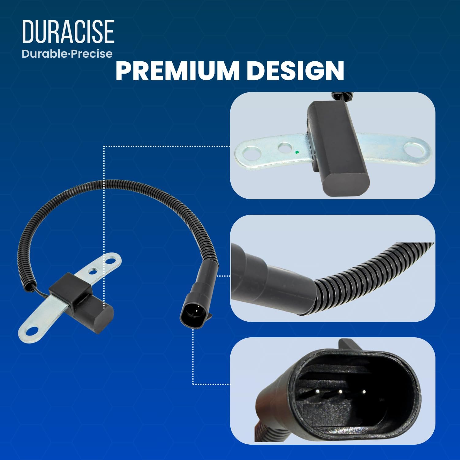 DURACISE Engine Crankshaft Position Sensor Compatible with 1993-1996 Jeep Cherokee, 1993-1996 Grand Cherokee, 1993-1995 Wrangler & 1996 Dodge Dakota - 2.5L 4.0L - OEM #56026882, 56026921