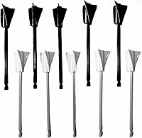 HHYOOSOO 10-Pack Epoxy Resin Mixer Paddles for Drill - Reusable Paint Stirrers, 1/4" Hex Shank Drill Mixing Attachments, Black & White