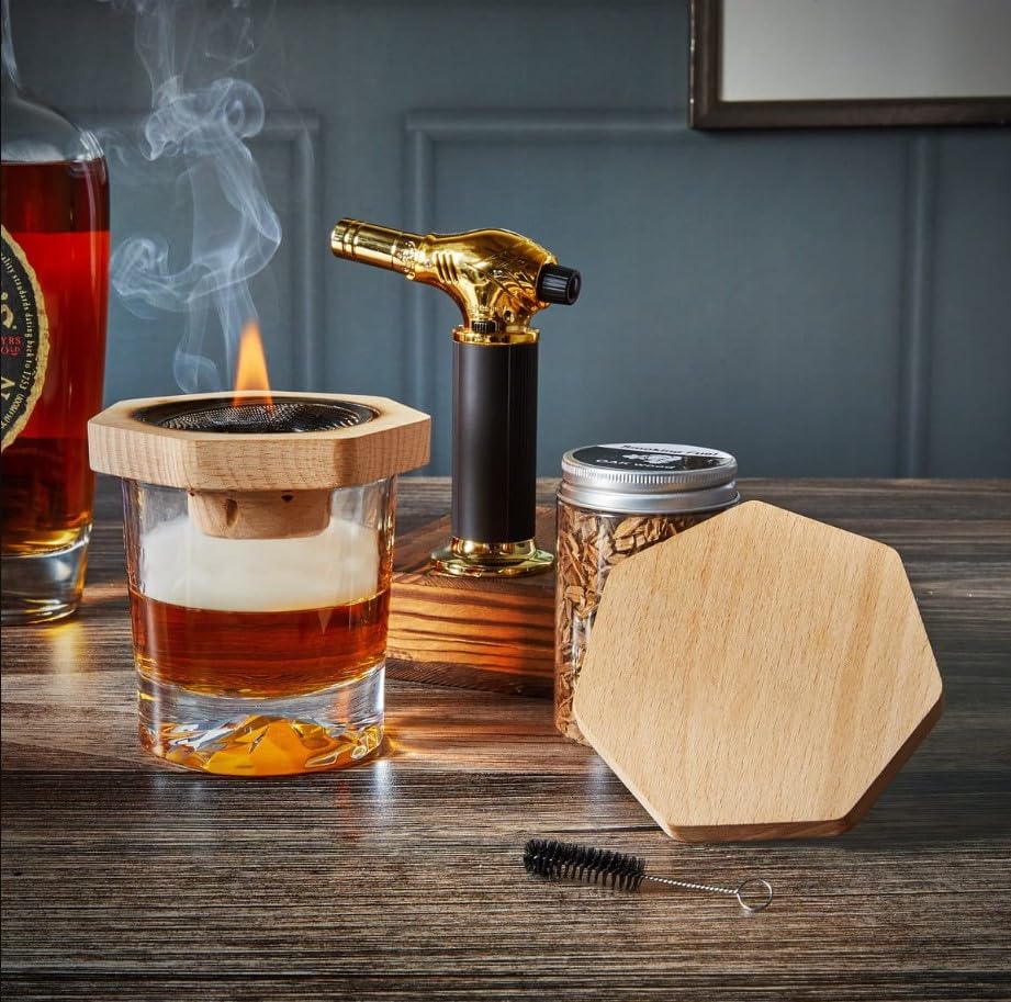 Amazon.com: Glass Topper Cocktail Smoker Kit with Torch - 5pc