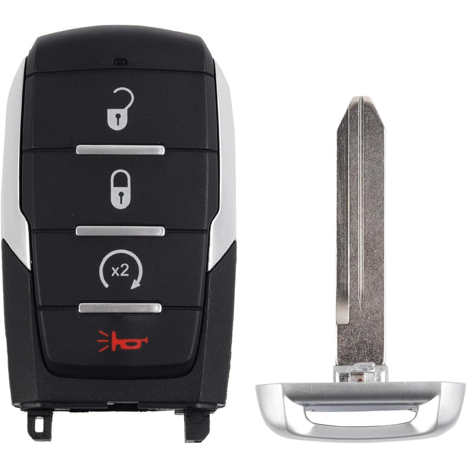 TOP-VIGOR Keyless Entry Remote Control Car Key Fob Replacement Compatible with Dodge Ram 1500 2019 2020 2021 2022 4A Chip, 433.92Mhz 4 Button for OHT-4882056 68442907 68291689