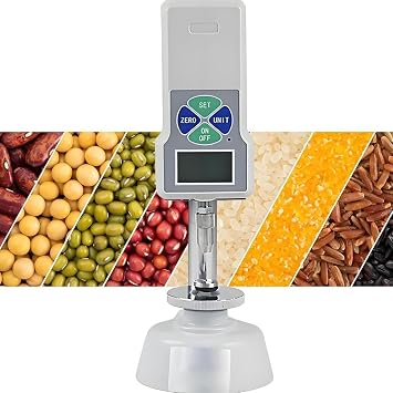 Digital Grain Hardness Tester with LCD Screen, Mini Grain Durometer, 3 Measurement Modes, 2 Unit Switching, Max Load Value 20KG/196N, for Grain Hardness Testing