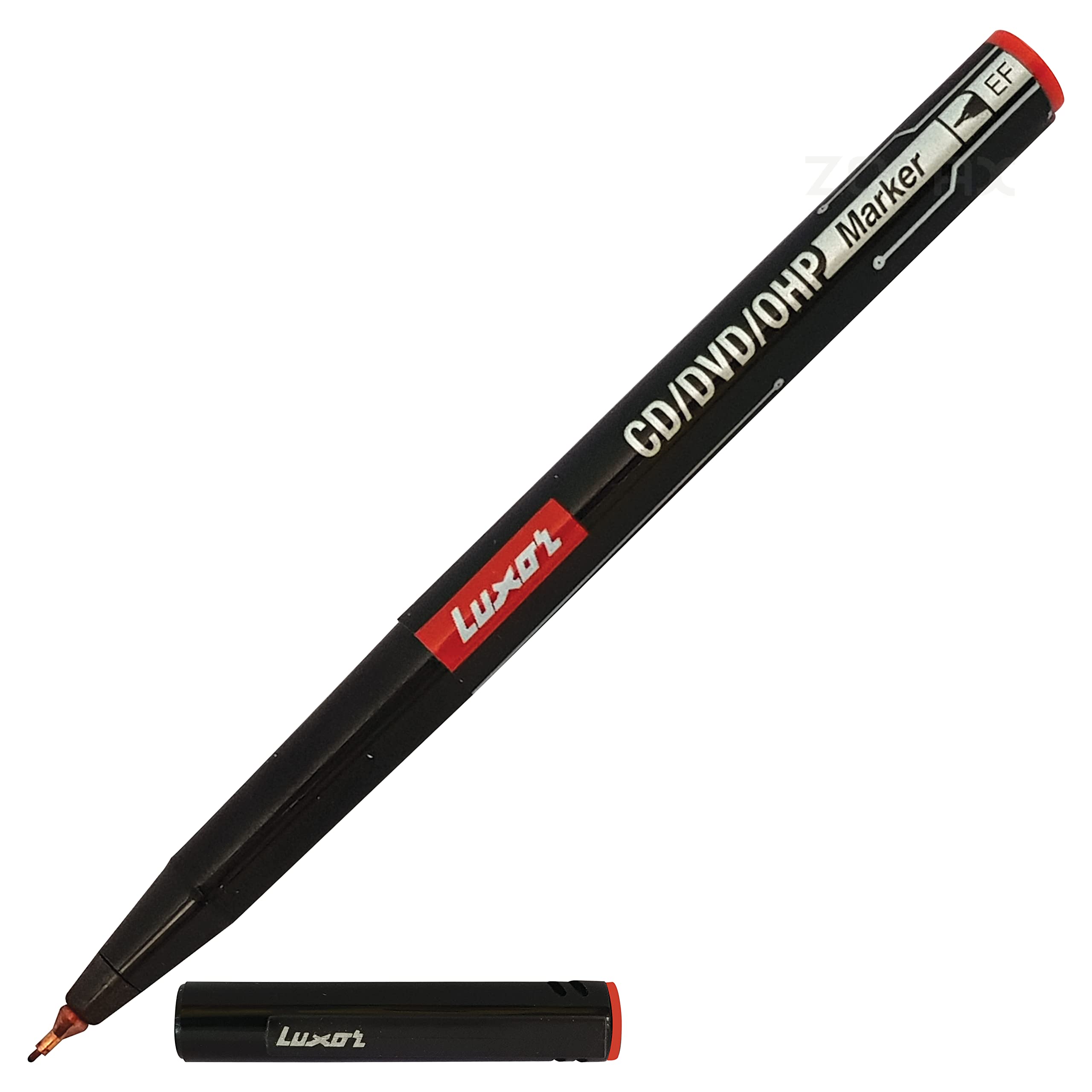 LUXEFIN Permanent Marker Pens, RED, Pack of 10, Extra Fine Tip, Write-4-All, Smooth Surface Markers, Waterproof Ink - Image 3