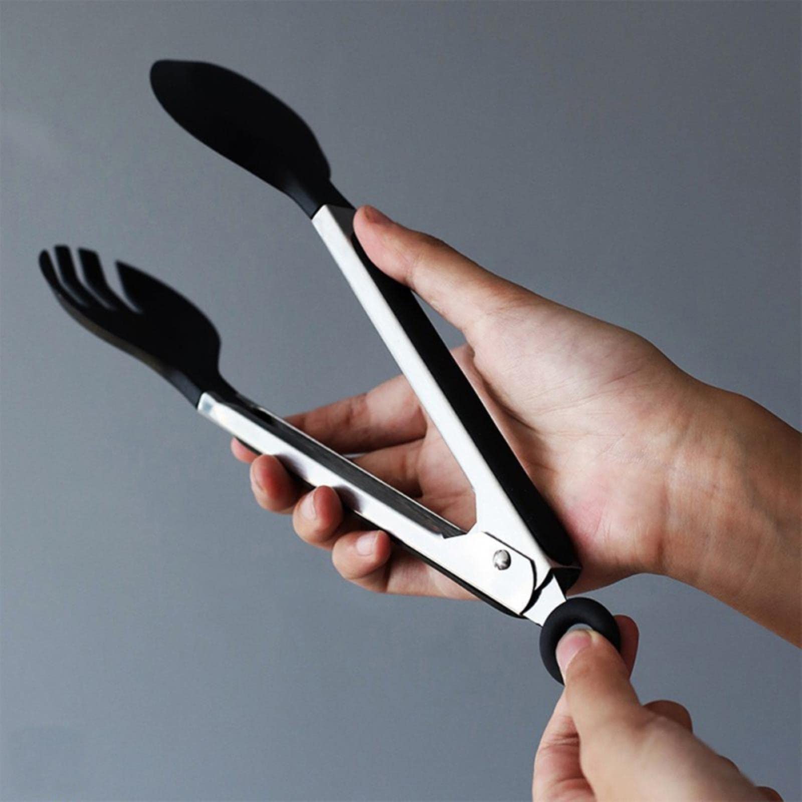 Accessoires de Cuisine Pinces à Nouilles en Nylon Pinces à Spaghetti Pinces Alimentaires Poignée en Acier Inoxydable Ustensiles de Cuisine Pinces (C)