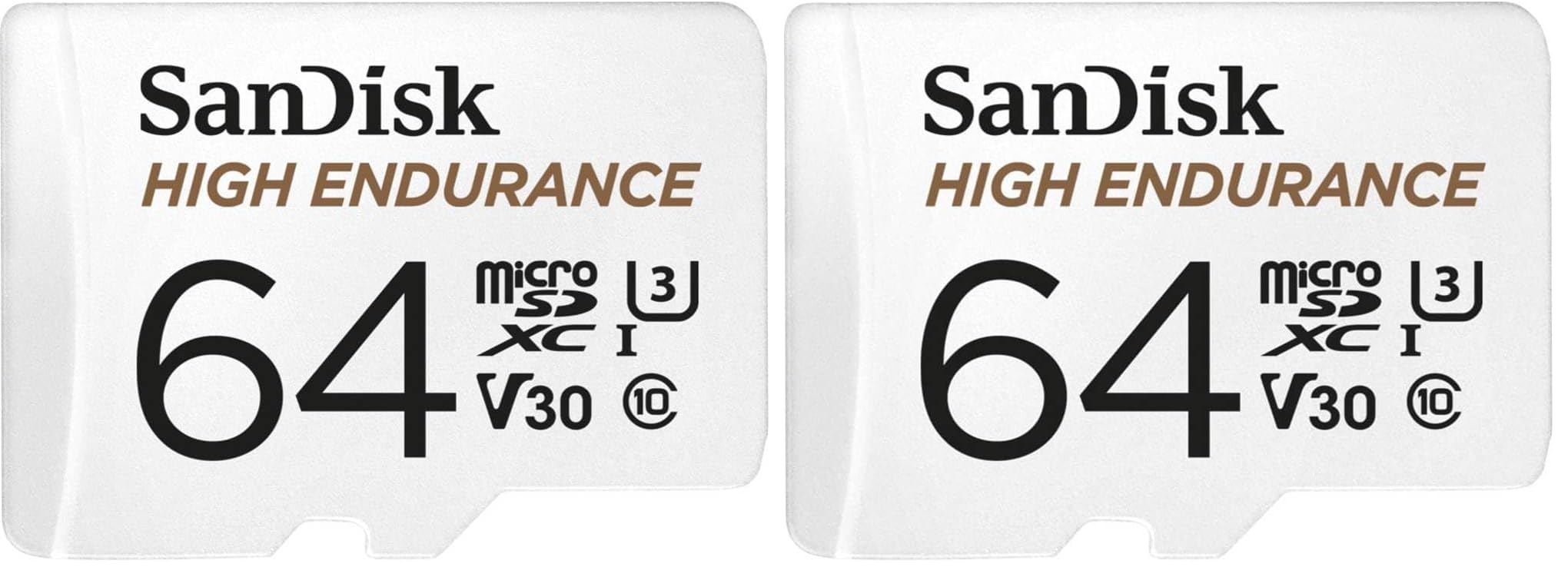 SanDisk HIGH ENDURANCE Video Monitoring for Dashcams & Home Monitoring 64 GB microSDXC Memory Card + SD Adaptor, Up to 100 MB/s read and 40 MB/s Write, Class 10, U3, V30, White — view 5