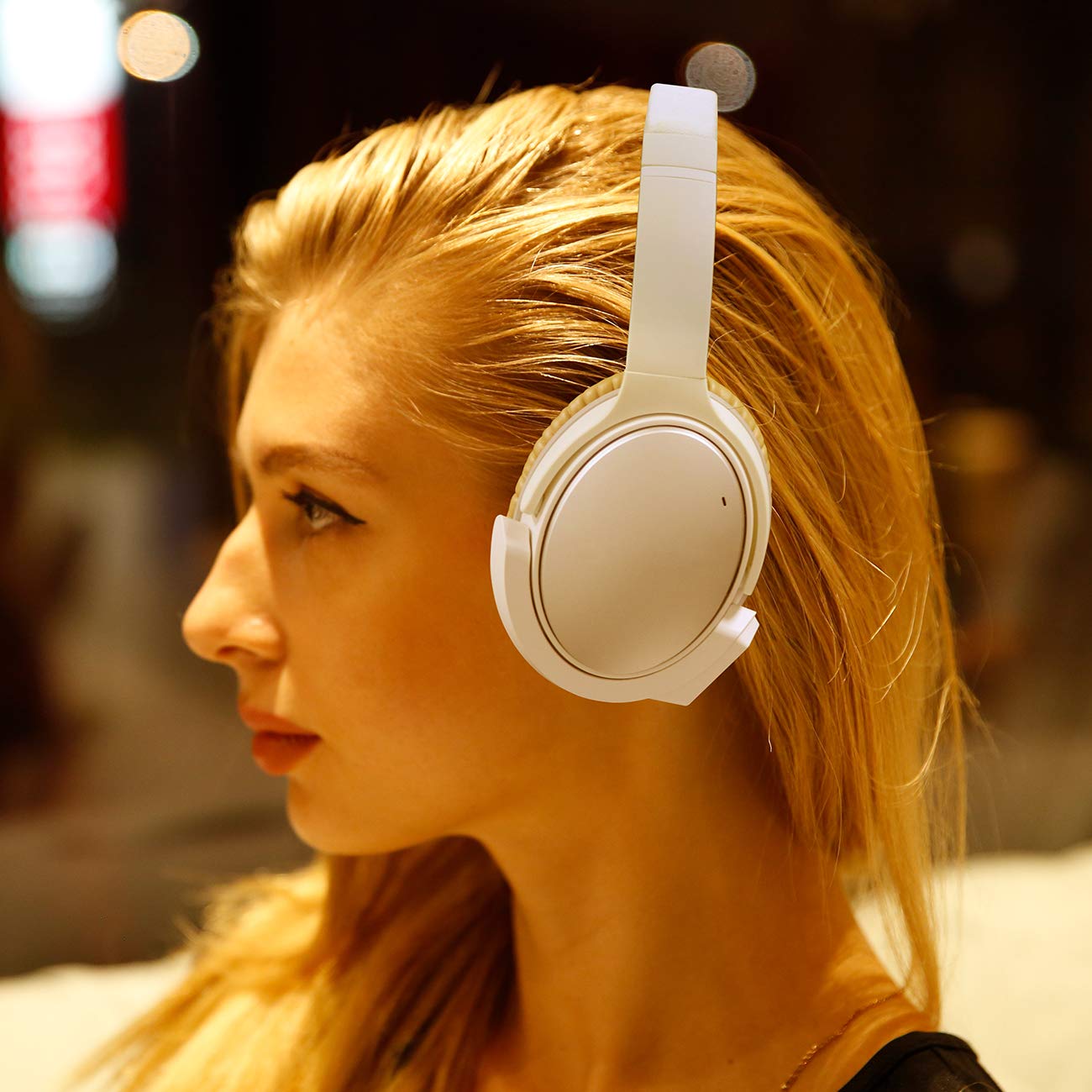 Adattatore Bluetooth wireless per cuffie Bose QuietComfort QC 25 con controllo del volume e microfono Bianco + microfono.