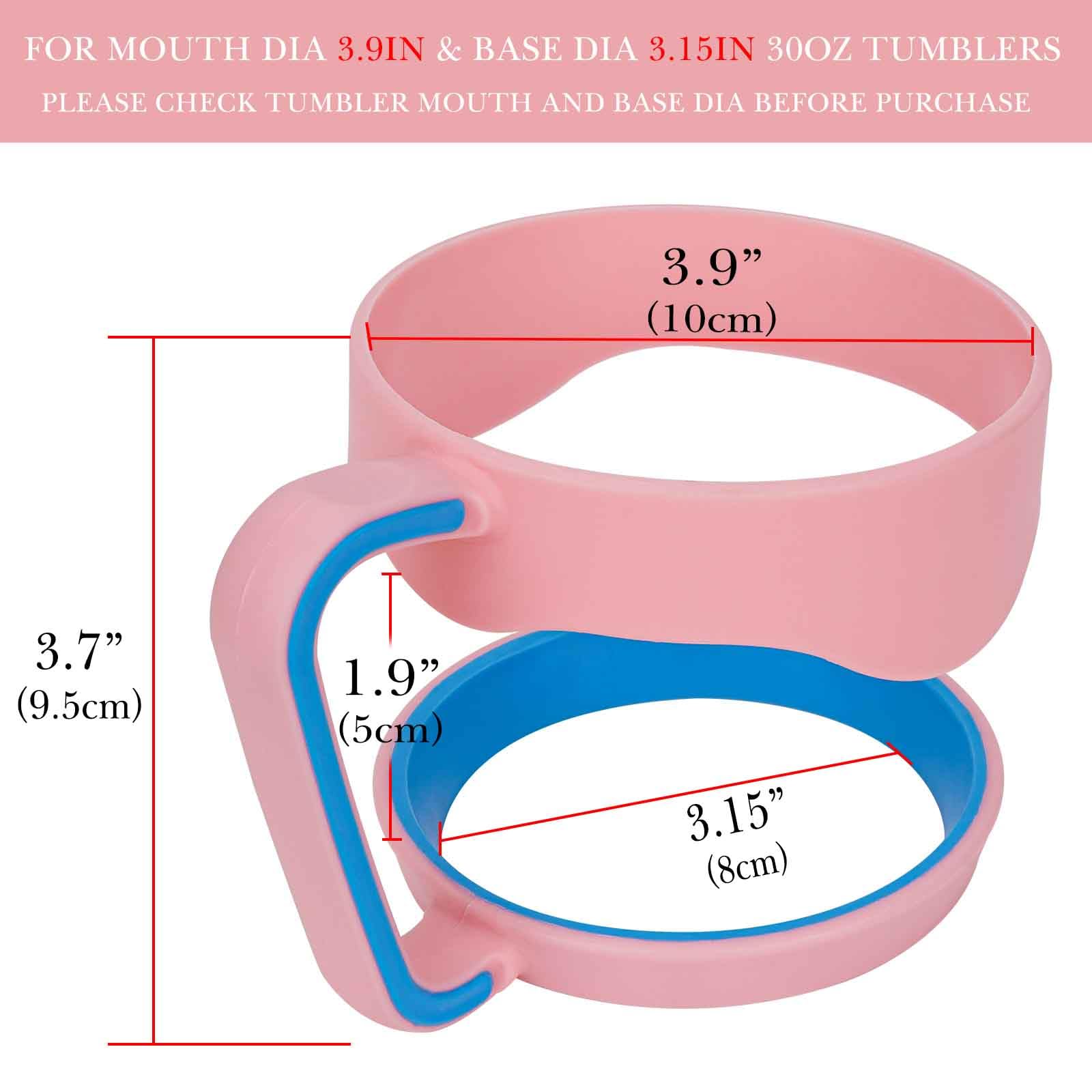 Linkidea Tumbler Handle Compatible with 30oz YETI Rambler, OZARK TRAIL Tumbler, Portable Anti Slip Travel Mug Grip, Pink - Image 2