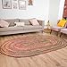 RAJRANG Handwoven Oval Jute Chindi Rug 5x8 Ft Reversible Braided Area Rug in Multicolor Floor Mat for Living Room, Bedroom, Entryway, Boho Decor
