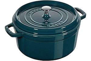 STAUB Cast Iron Roaster/Cocotte, Round, 28 cm, 6.7 L, La Mer