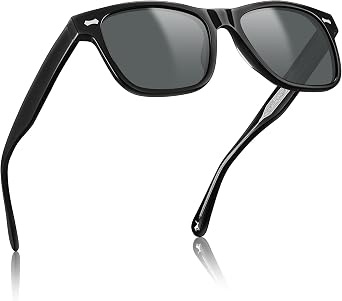 CARFIA Retro Acetate Polarized Sunglasses for Men UV Protection with Embossed Pattern Wire Core CA2301