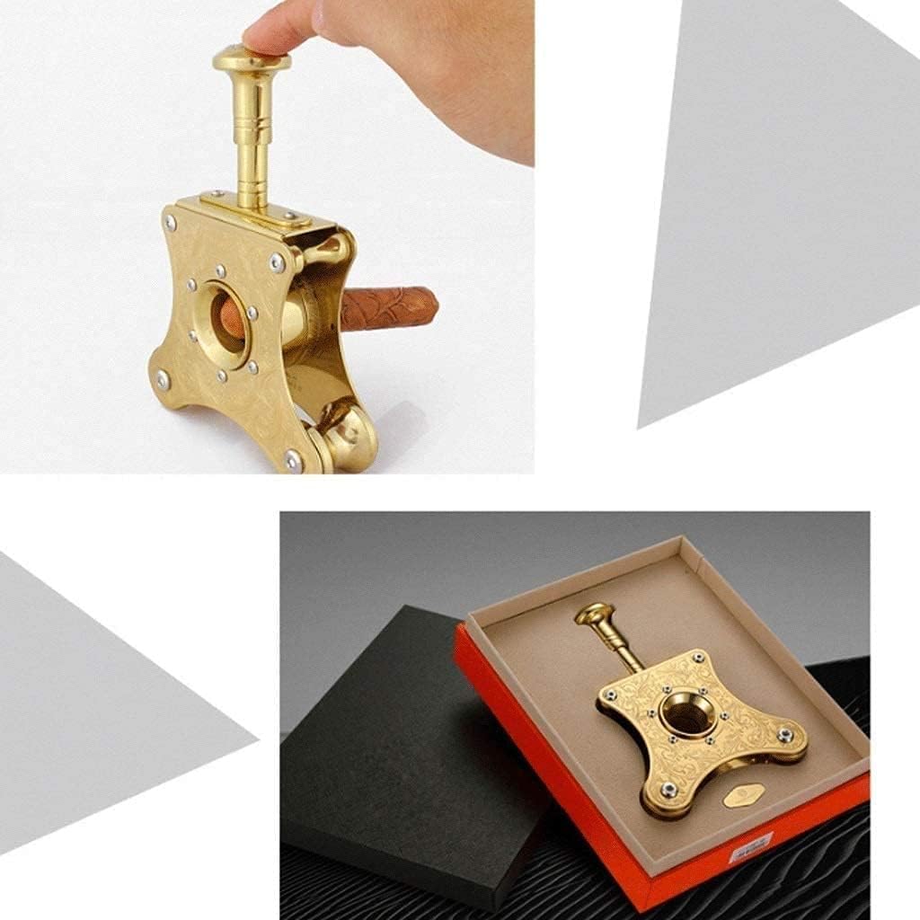 Cigar Cutter Guillotine, Cigar Cutters, Stainless Steel Double Blade Cigar Clippers, Portable Cigar Tool, Father, Boyfriend (Color : Gold)