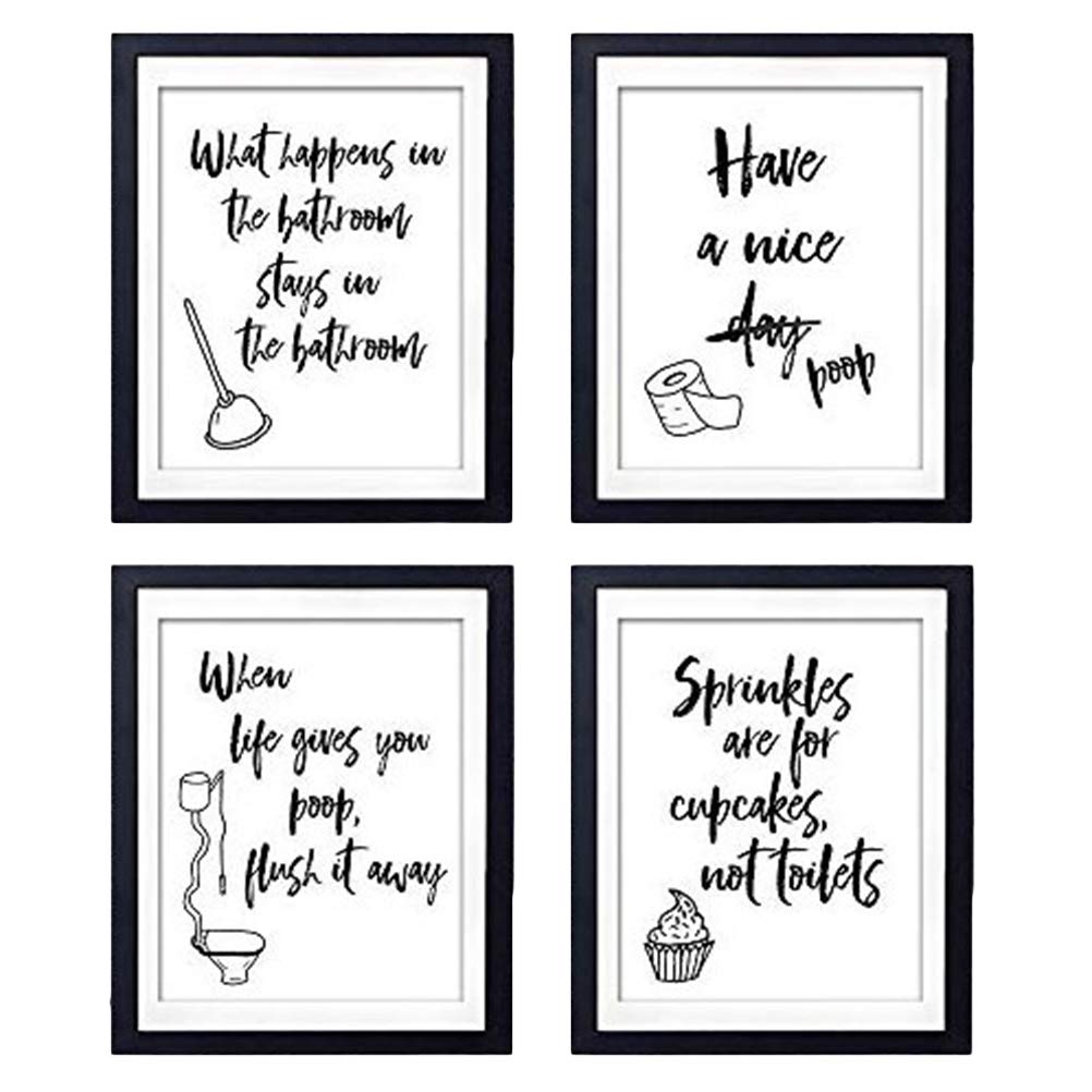 VOSAREA 4 x Abstract Wall Sticker for Bathroom Bathroom Background Poster (Totle)