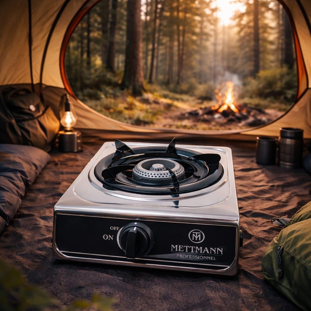 Réchaud De Camping Portable à Gaz – Allumage électronique + Sac De Transport – 2,7KW