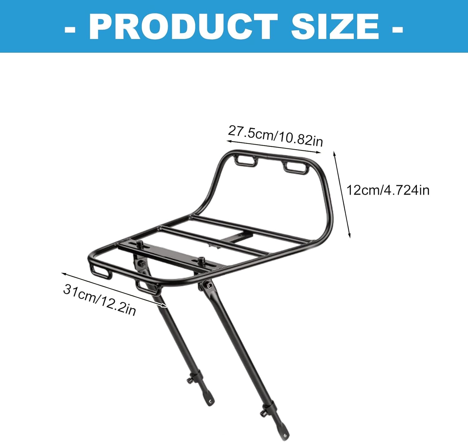 Mountain Bicycles Front Rack 10KG Alloy Cargo Carrier, Travel Pannier Shelf for Long Distance Cycling Mountain Bikes Front Rack