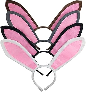 Amosfun 2 Conjuntos De Tiara De Orelha Tiara De Orelha De Coelho Adereços De Role-Playing Tiara De Pelúcia Orelhas De Animal E Conjunto De Cauda Artigos De Festa Orelhas De Animal Tiara