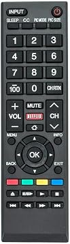 Universal Replacement Remote for All Toshiba TVs, LCD, LED, 4K, Fire and Smart TVs. No Programming Needed.
