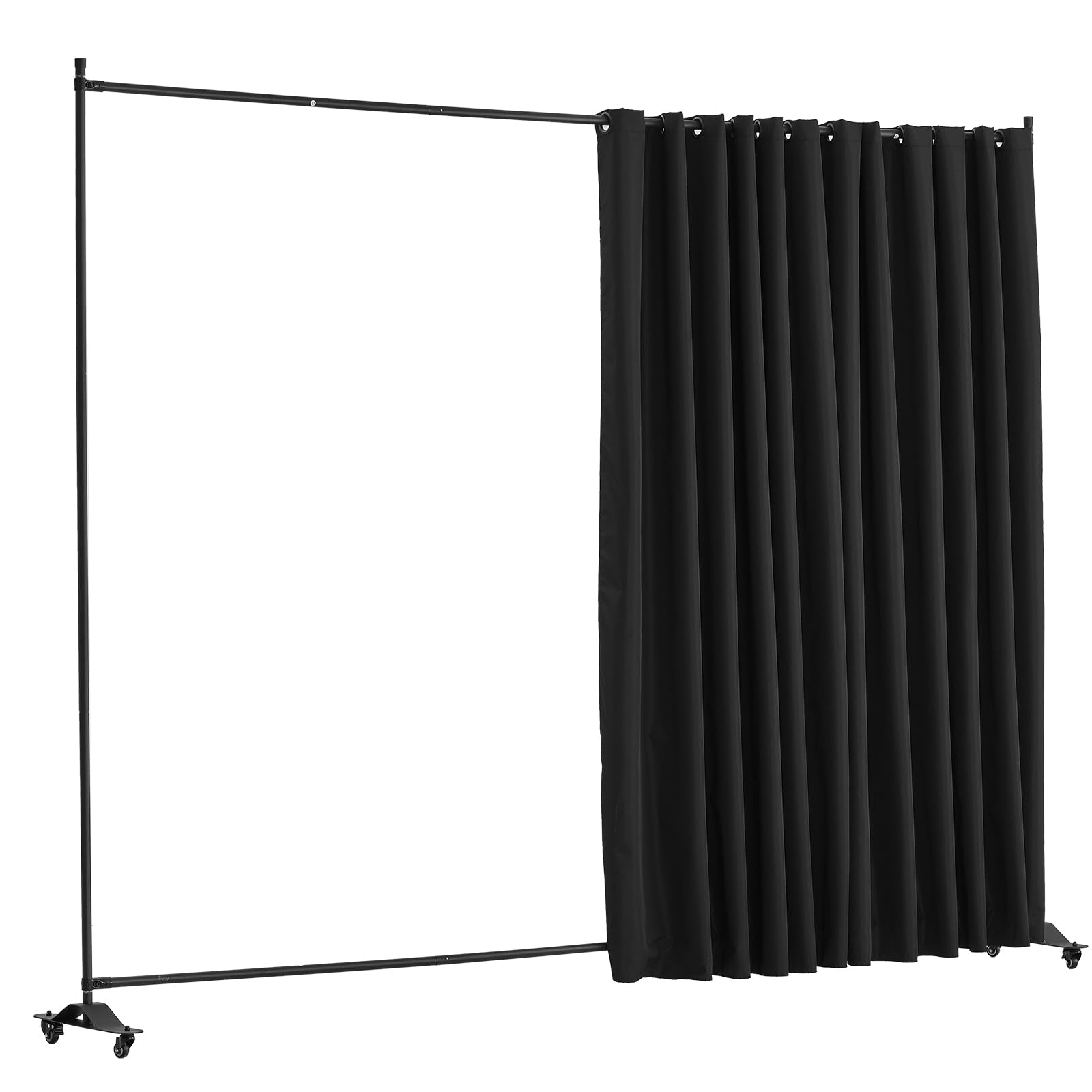 VEVOR Cloison de séparation en Tissu, séparateur de pièce Portable avec roulettes, paravent de confidentialité autoportant intérieur pour Bureau, Chambre, Salle à Manger, Maison, 308,5x245,5 cm, Noir