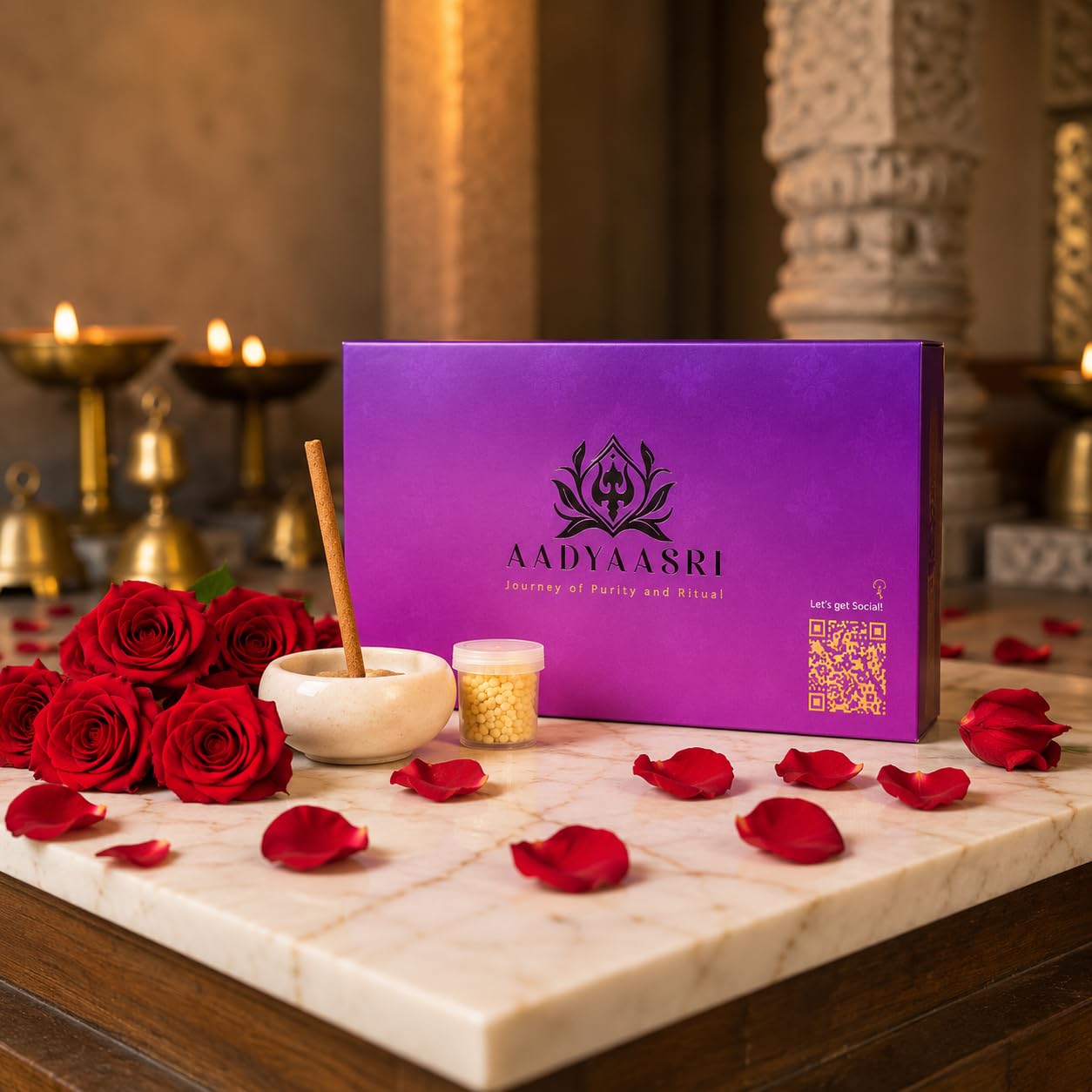 Aadyasri Shahi Rose Bambooless Dhoop Incense Sticks (60 Pcs) - Organic & Handcrafted for Pooja, Meditation, Stress Relief | Clean Burn Agarbatti with Ceramic Holder & Blessed Vrindavan Temple Tilak-image-15