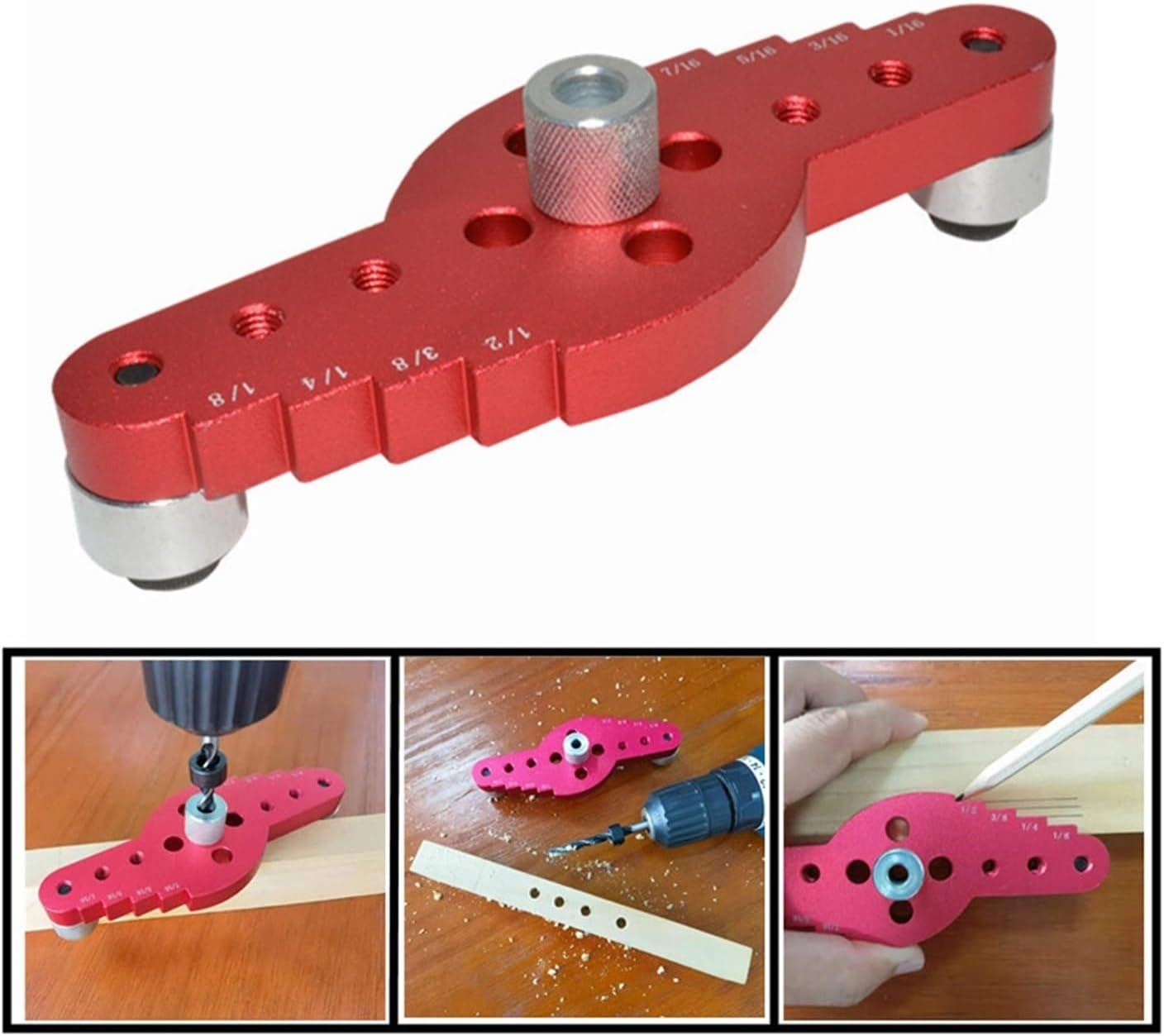 Measurement Tools Woodworking Scriber Center Punch Locator Wood Dowelling Jig Drilling Guide Tool Self Centering Joinery Woodworking Tools Portable (Color : 5 pcs)